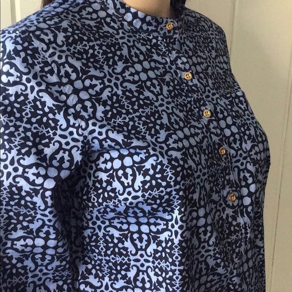 NWOT TALBOTS BLUE HENLEY STYLE BLOUSE - Picture 7 of 11